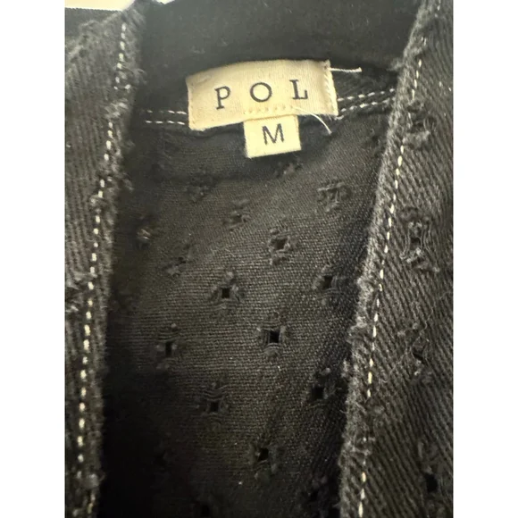 RARE POL Black & White Peace Sign Duster Jacket M Medium Women’s NWOT - Picture 7 of 9